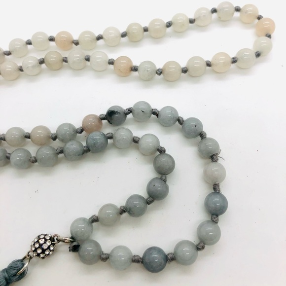 Vintage Natural Ombré Jade Tassel Necklace - Picture 15 of 17